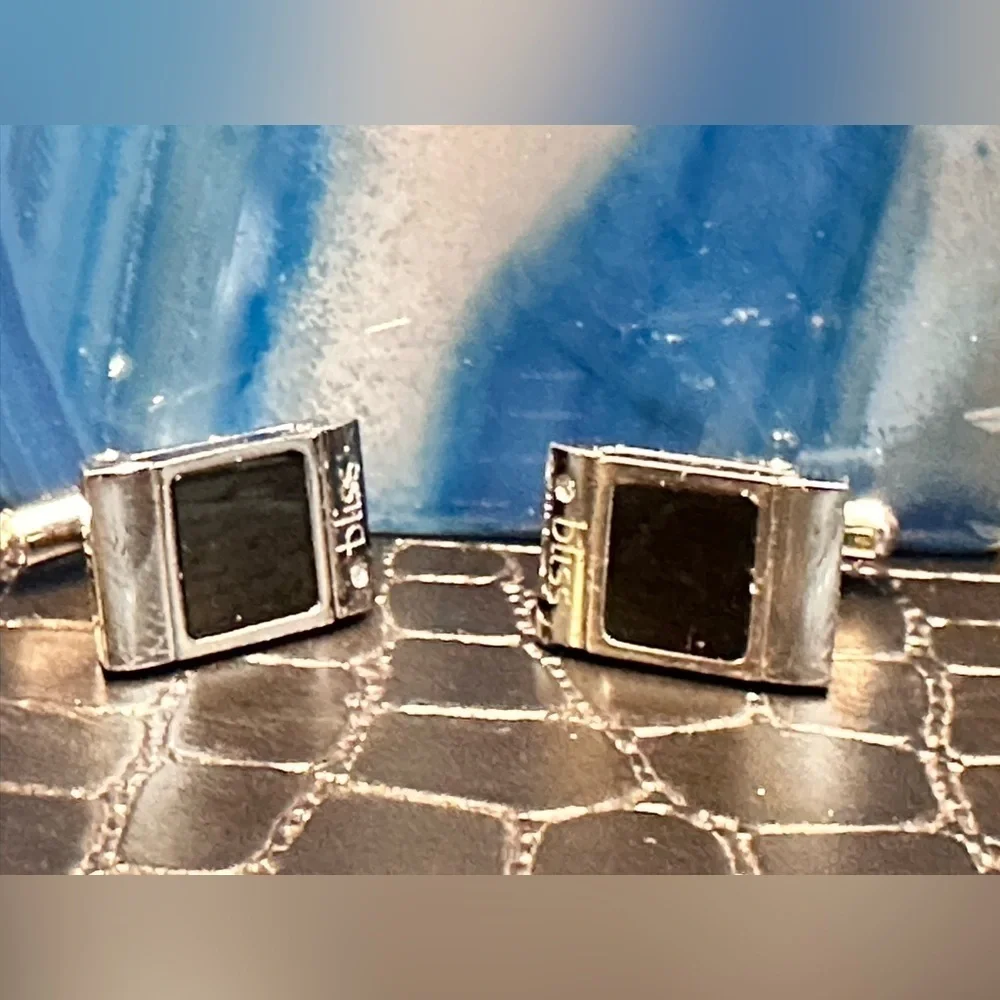 Bliss By Damiani Diamond & Spinel Men Cufflinks Signed Convertible Silver 5507